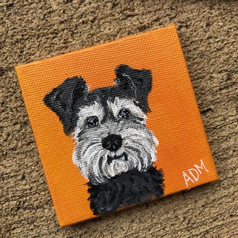 MAGNET salt and pepper schnauzer art